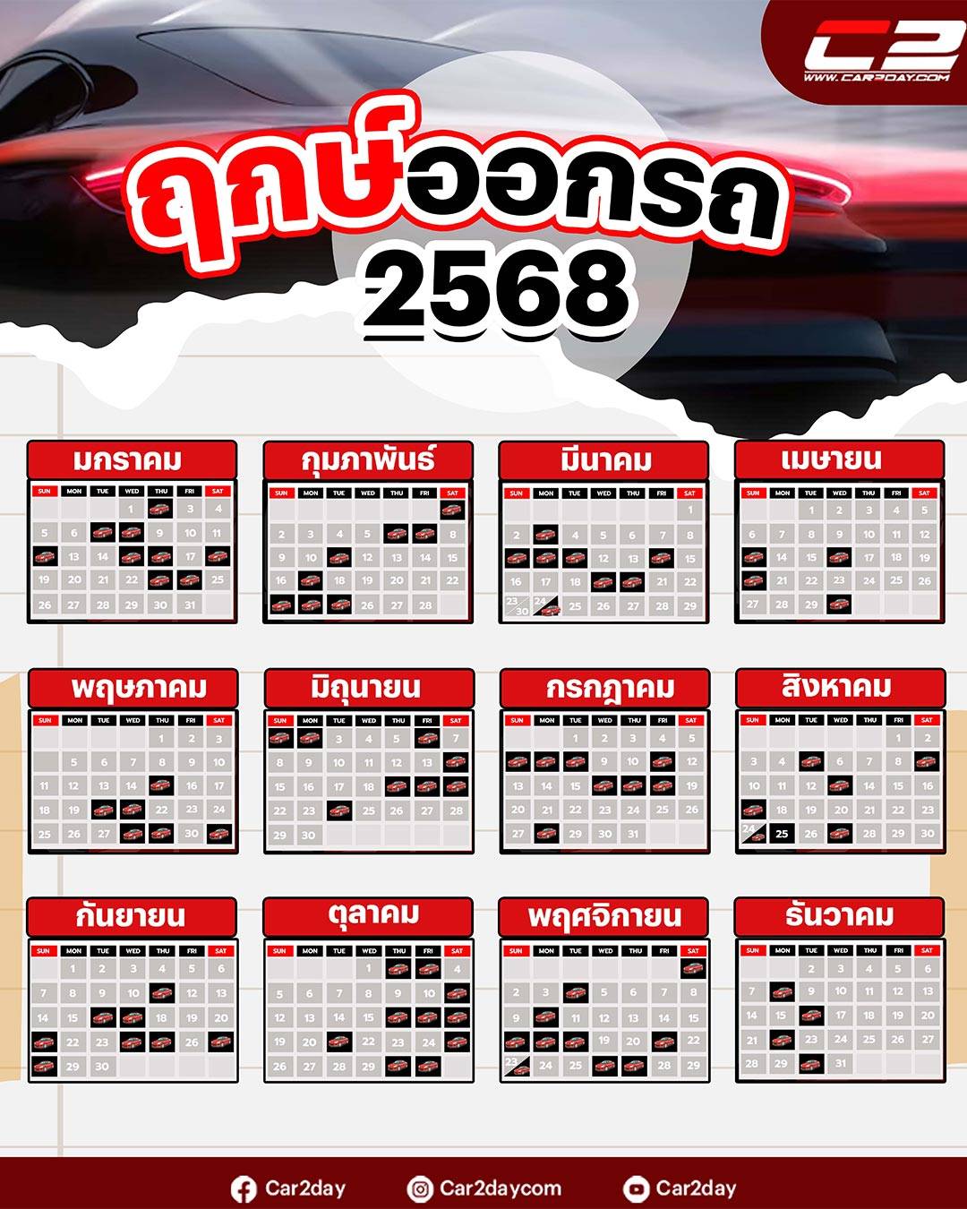 ฤกษ์ออกรถใหม่ปี 2568